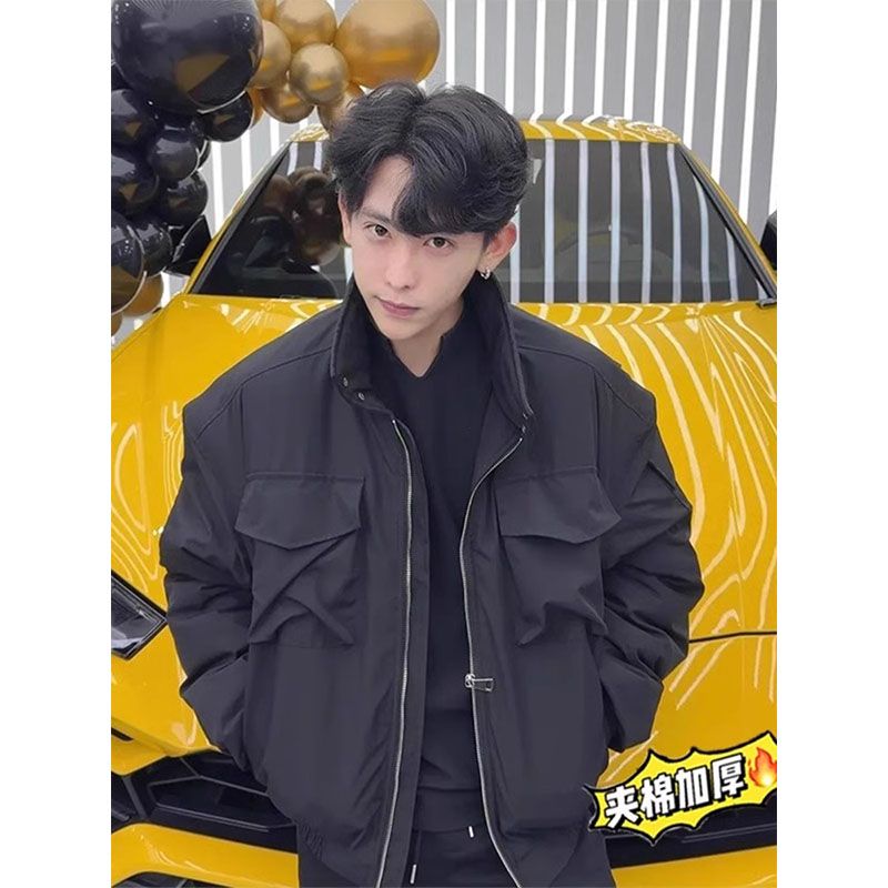 Harrington Jacket - ワークジャケット、コットンジャケット、メンズウィンターアメリカンハイエンドシルエット、ハリントン厚手キルティングフサールジャケット