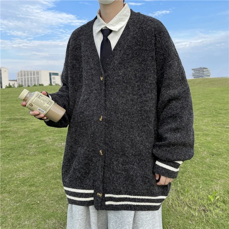 Men'S Fashion Zip Sweater - 男性用長袖ルーズセーター,Vネック,トレンディ,カジュアル,用途の広い,秋,冬,2024