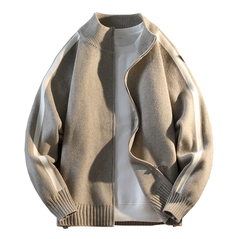 Men'S Fashion Zip Sweater - トレンディなメンズファッションカーディガンセータージャケットスタイリッシュなアクリルブレンドカーディガン秋と冬用快適で暖かいメンズトップ