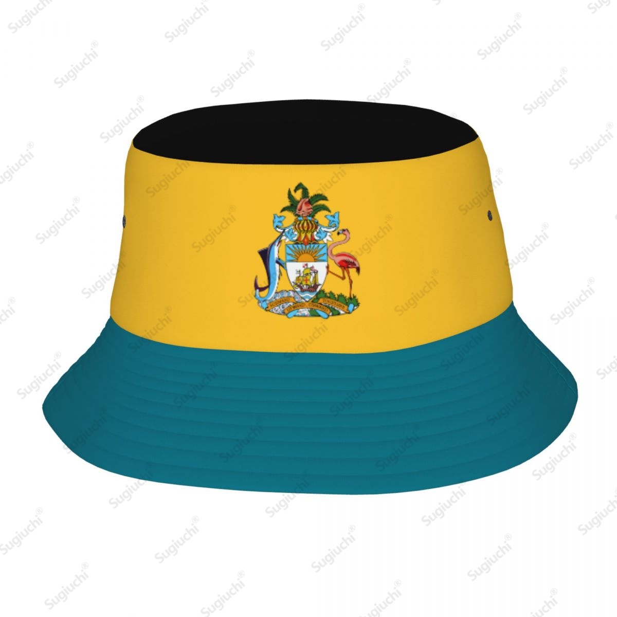 Mens Fashion Bucket Hat - 2025 バハマ 3D 旗男性女性バケツ帽子屋外太陽保護キャップ通気性メッシュ漁師キャンプハイキング