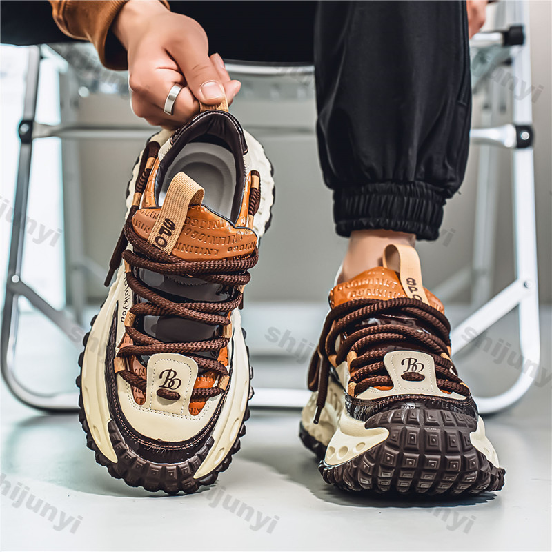 Mens Fashion Week - メンズ白スニーカー秋冬ファッションクロスタイノンスリップカジュアルシューズ快適な屋外身長増加加硫靴