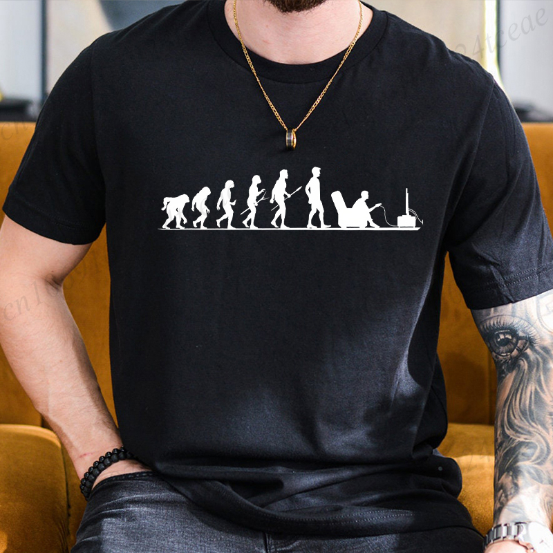 Men'S Fashion Evolution - 夏のメンズ Tシャツ進化ゲーマー Tシャツおかしい男性ゲーム Tシャツビデオゲームファッションストリート男性服 Tシャツギフト