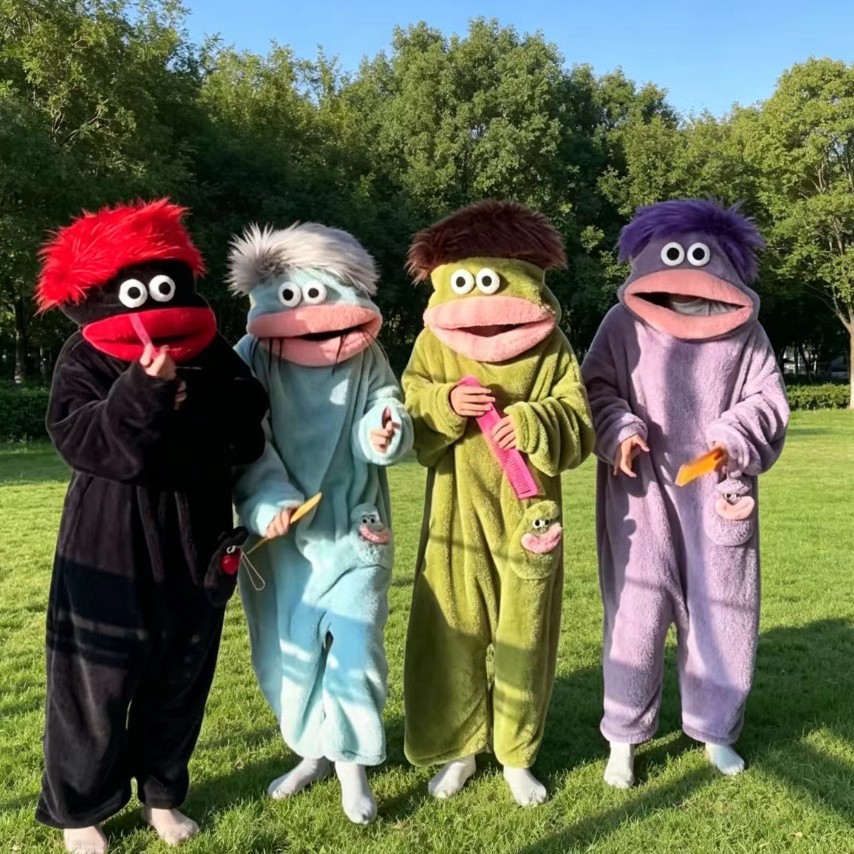 Mens Fashion Jumpsuit - ホットビッグマウスモンスター可愛い面白い着ぐるみパジャマ厚手コーラルフリースホームウェアカップル向け男女兼用秋用漫画パジャマ
