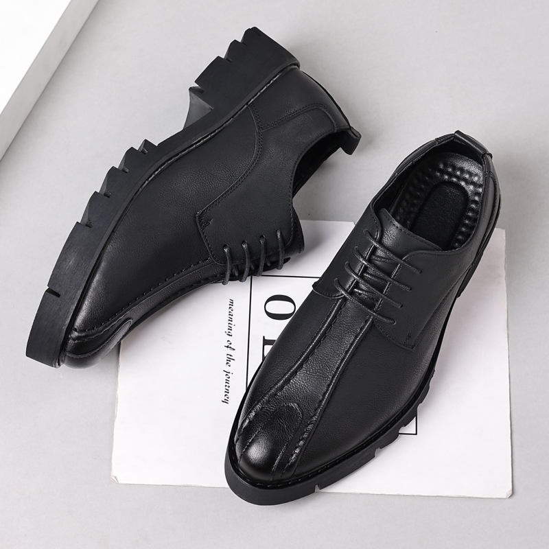 Men'S Fashion Formal - 身長を10cm高く見せる牛革製メンズシューズ、ファッショナブルでカジュアル、ビジネスオフィス向け厚底メンズフォーマルシューズ