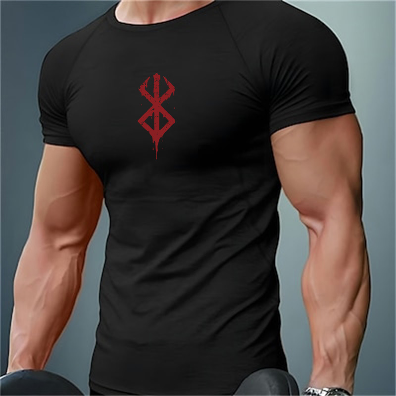 Compression Shirt Workout - メンズプリントコンプレッションシャツ夏半袖ラッシュガードジムワークアウトTシャツアスレチック速乾ベースレイヤーアンダーシャツトップス