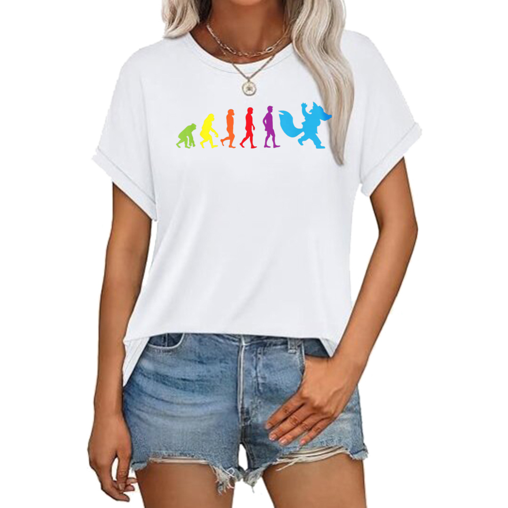 Men'S Fashion Evolution - ファーリーエボリューション グラフィックプリント ファーリーズ レディース メンズ Tシャツ