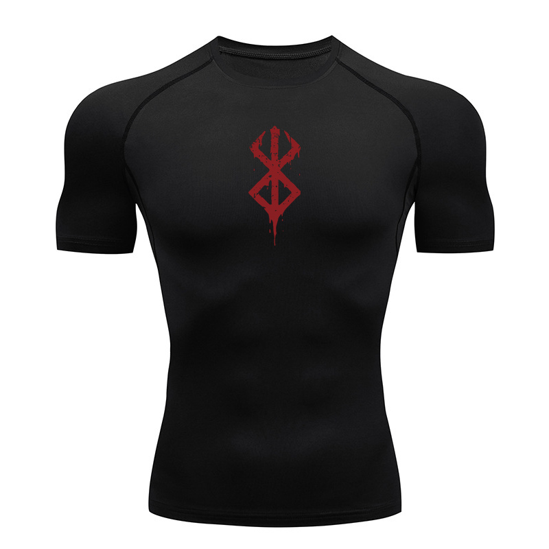 Compression Shirt Workout - メンズプリントコンプレッションシャツ 夏用半袖ラッシュガード ジムワークアウトTシャツ アスレチック速乾ベースレイヤー アンダーシャツ トップス