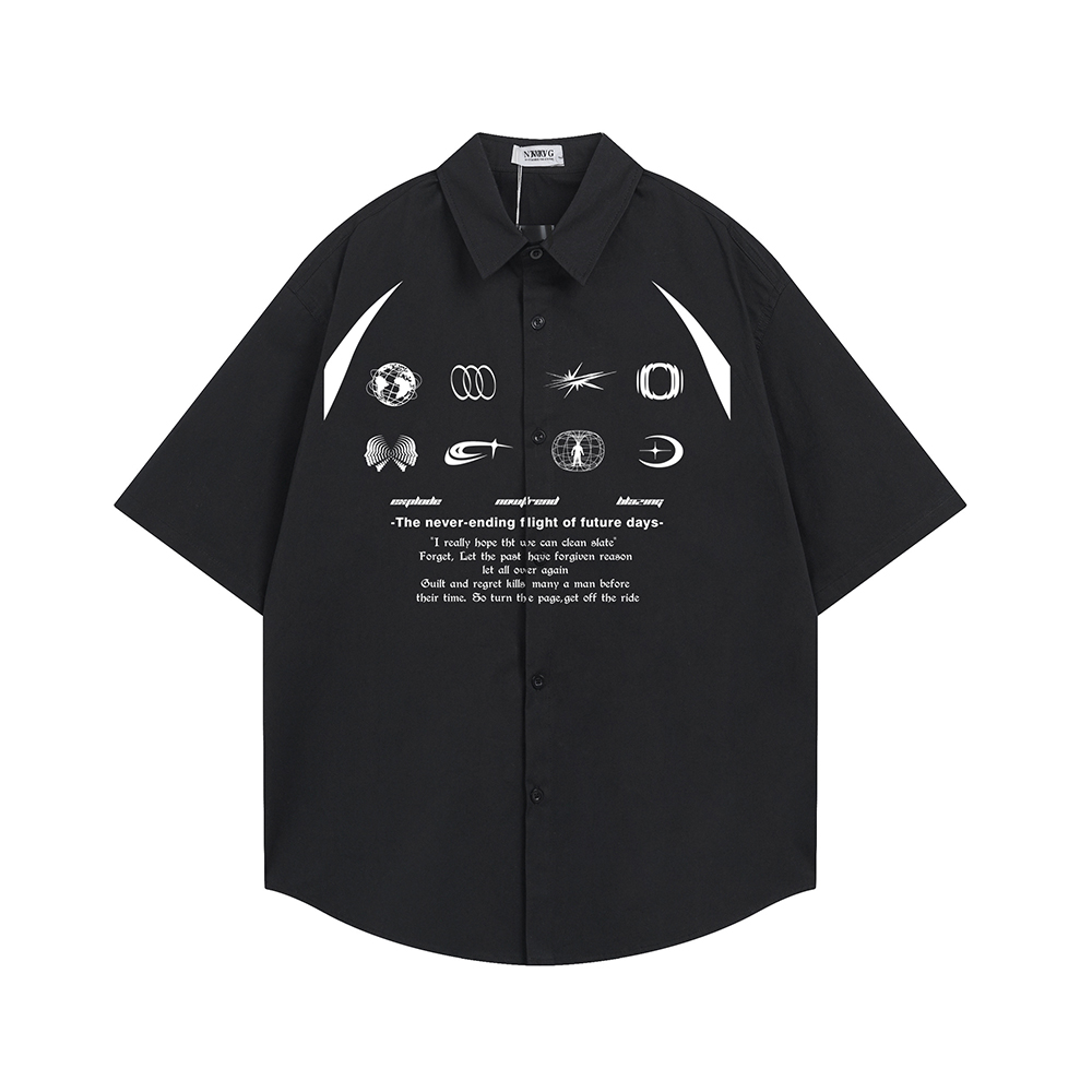 Men'S Fashion Reviews - ファッションプリントシャツ半袖メンズシャツY2kデザイナートップス2026夏オーバーサイズTシャツ韓国レビュー多数メンズ服