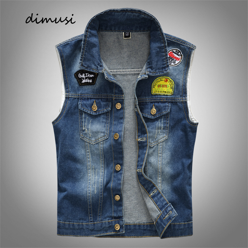 Men'S Fashion Vest With Jeans - 春夏メンズデニムベストヴィンテージコットンジーンズチョッキメンズファッションリッピングバイカーノースリーブジャケット服