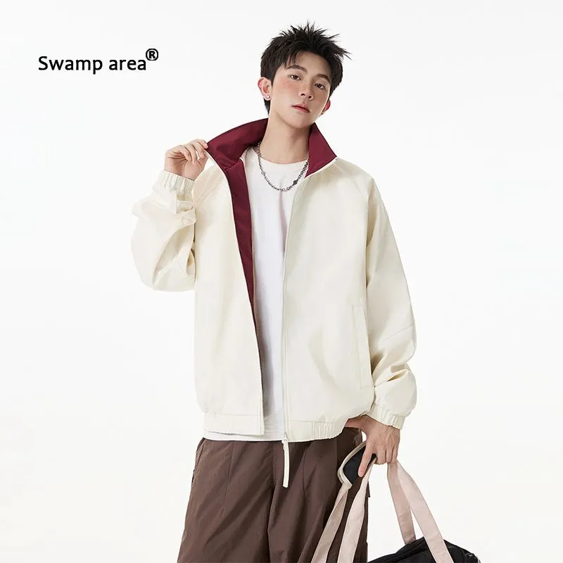 メンズスタンドカラールーズボンバージャケット無地カジュアルハ - Harrington Jacket のレビューと価格