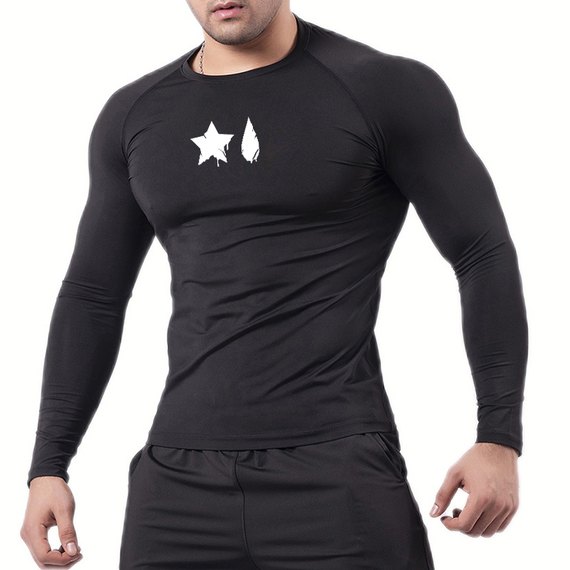 メンズスパイダープリントコンプレッションシャツ、長袖Tシャツ - Compression Shirt Workout のレビューと価格