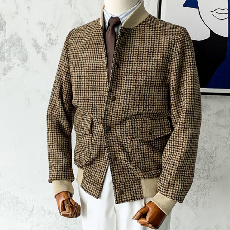 ヴィンテージウールコート,タイトな襟付き,クラシックなアウタ - Harrington Jacket のレビューと価格