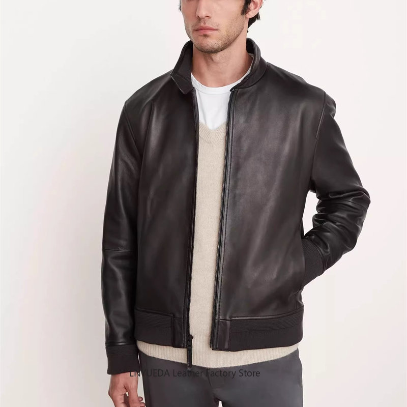メンズ ソフト イタリア製 シープスキン 本革ジャケット シ - Harrington Jacket のレビューと価格