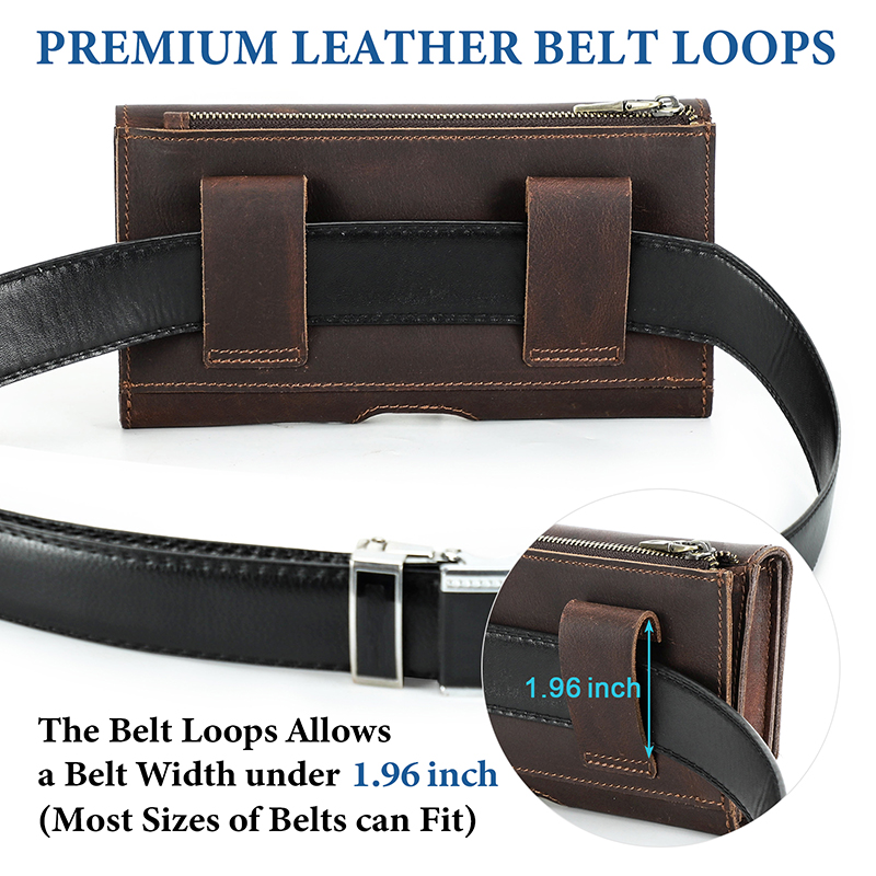 牛革の携帯電話バッグ,6.7インチ,カジュアルなウエストベル - Belt Mens Fashion のレビューと価格