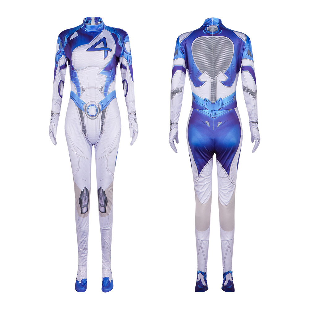 ゲームキャラクターコスプレジャンプスーツ、青白4色プリントボ - Mens Fashion Jumpsuit のレビューと価格