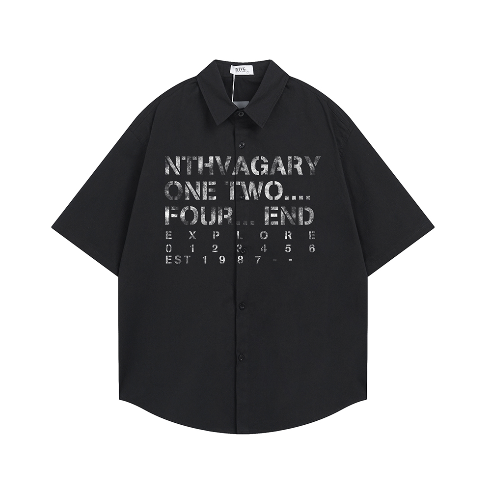 ファッションレタープリントシャツ半袖メンズシャツ Y2k デ - Men'S Fashion Reviews のレビューと価格
