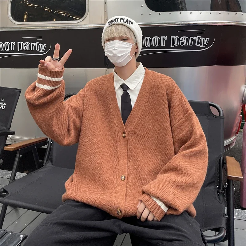 男性用長袖ルーズセーター,Vネック,トレンディ,カジュアル, - Men'S Fashion Zip Sweater のレビューと価格