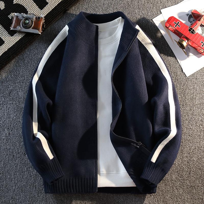 トレンディなメンズファッションカーディガンセータージャケット - Men'S Fashion Zip Sweater のレビューと価格