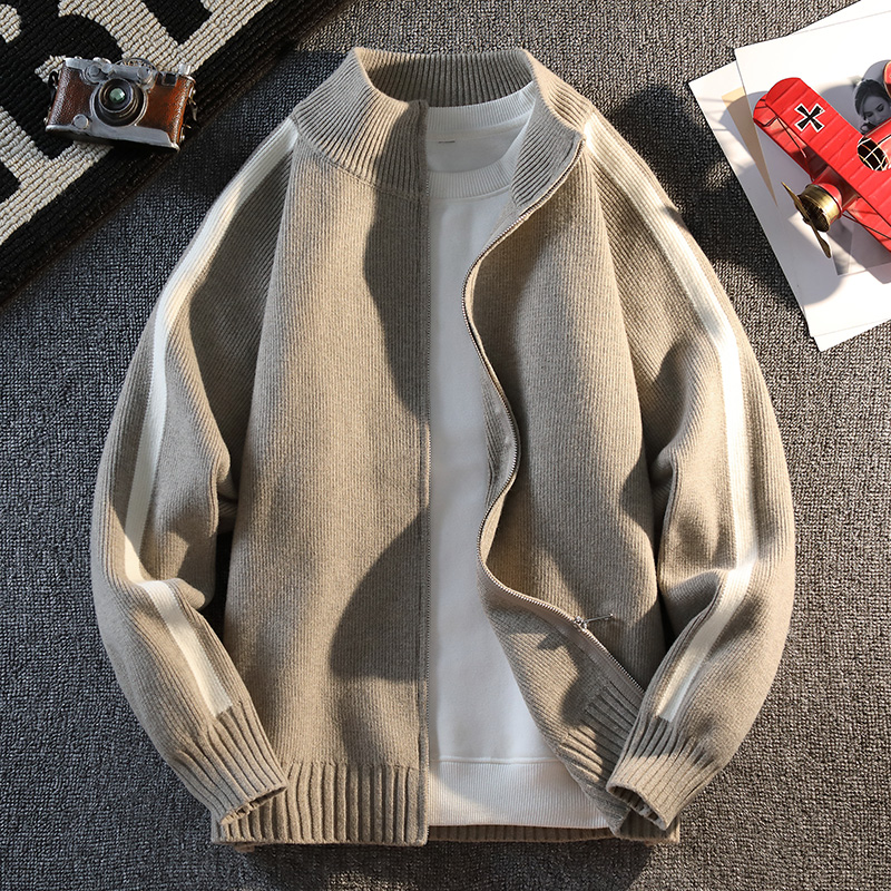 トレンディなメンズファッションカーディガンセータージャケット - Men'S Fashion Zip Sweater のレビューと価格