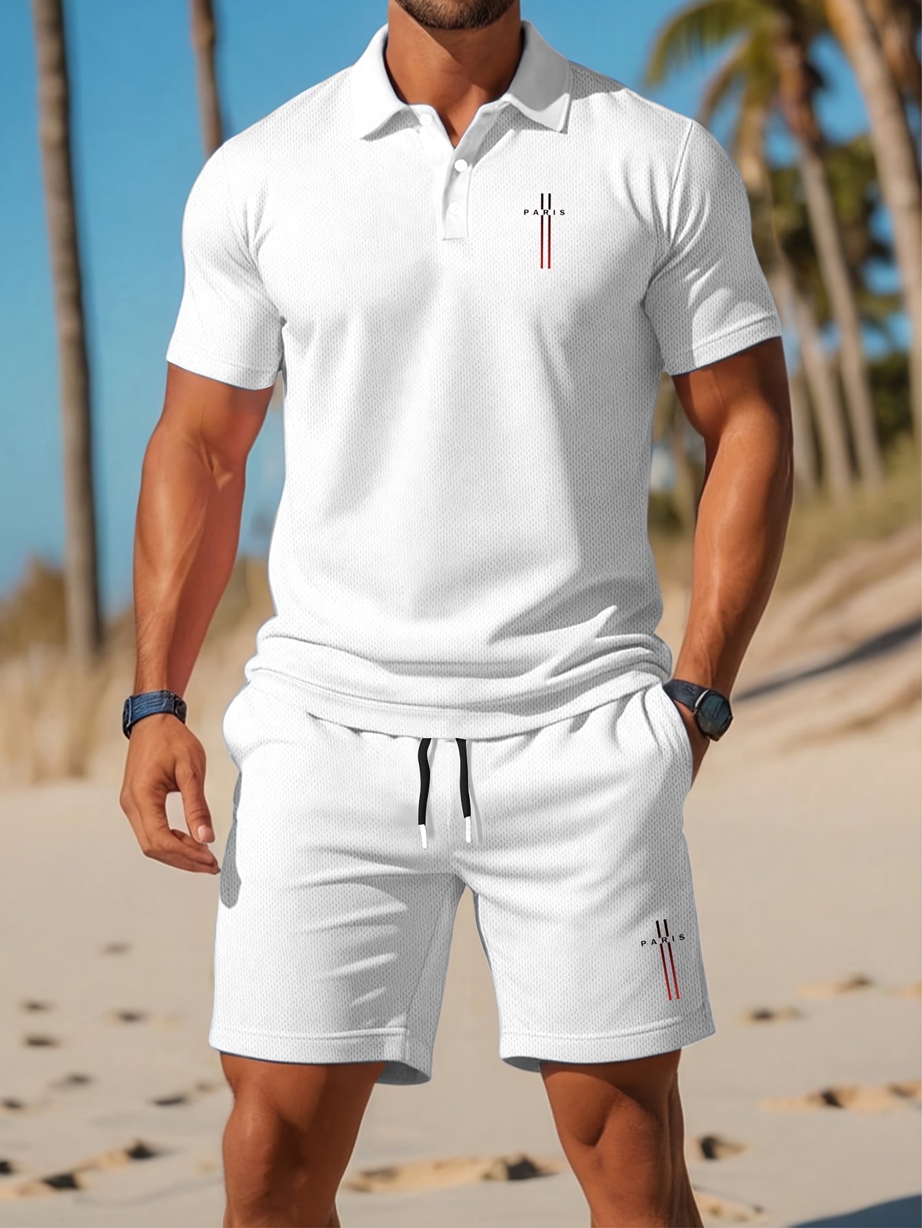 2026年夏メンズポロシャツセット - 3Dプリントデザイン - Queer Men'S Fashion のレビューと価格