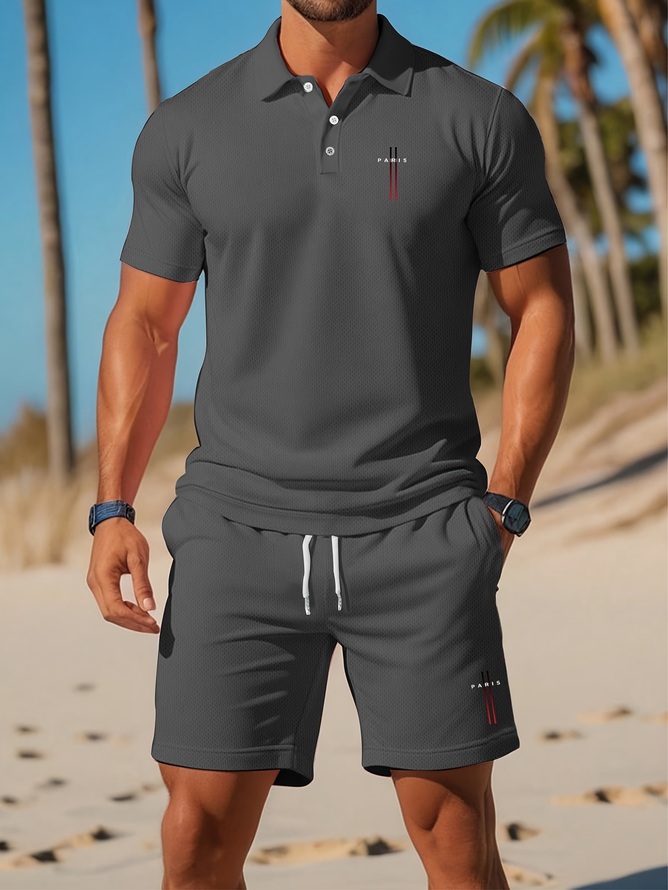 2026年夏メンズポロシャツセット - 3Dプリントデザイン - Queer Men'S Fashion のレビューと価格
