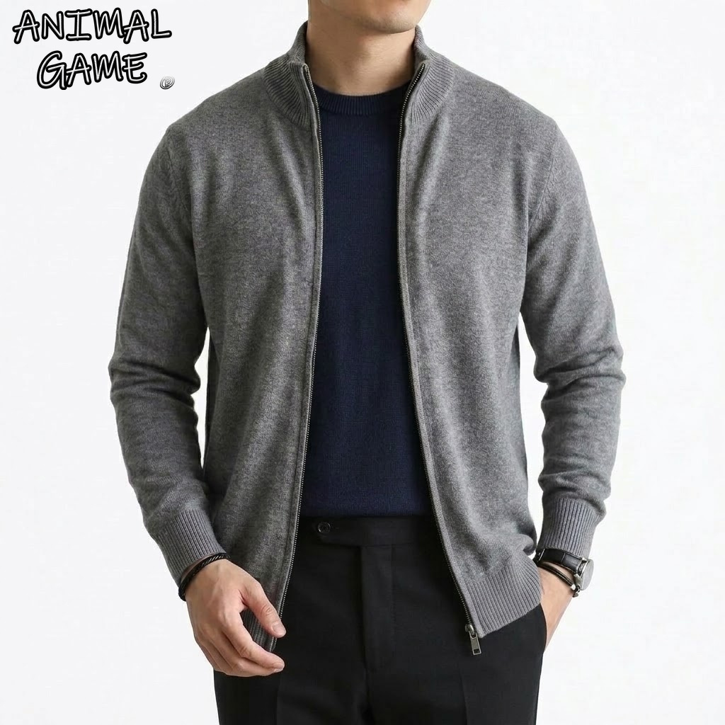 秋のメンズジップアップニットカーディガンセーター、カジュアル - Men'S Fashion Zip Sweater のレビューと価格