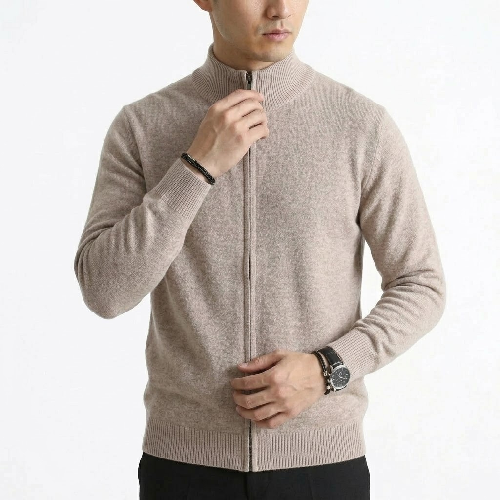 秋のメンズジップアップニットカーディガンセーター、カジュアル - Men'S Fashion Zip Sweater のレビューと価格