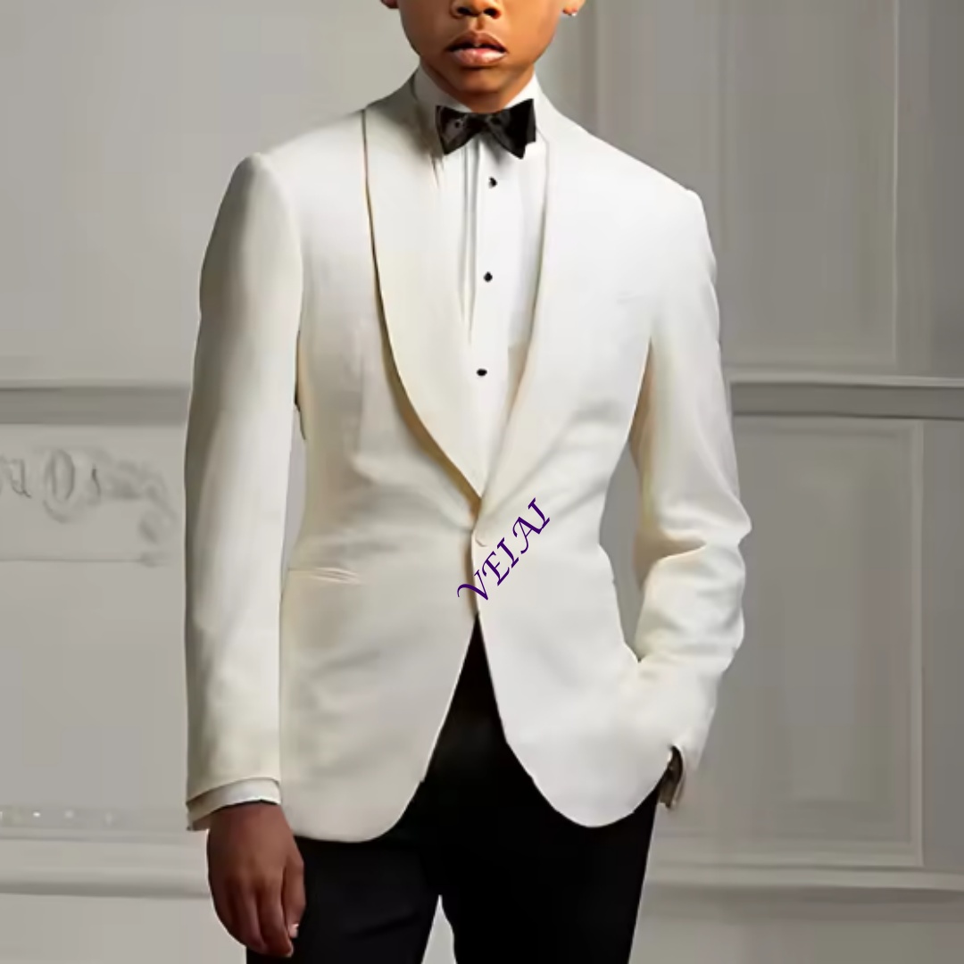アイボリーの男の子用スーツジャケットとパンツの2点セット。結 - Men'S Fashion Formal のレビューと価格
