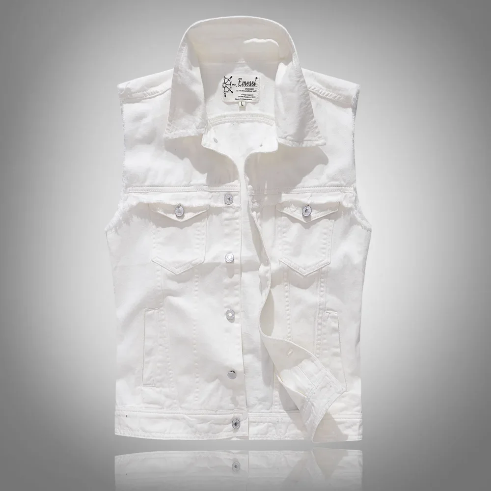 ポップサマー新作メンズアメリカンハイストリート薄手ホワイト無 - Men'S Fashion Vest With Jeans のレビューと価格