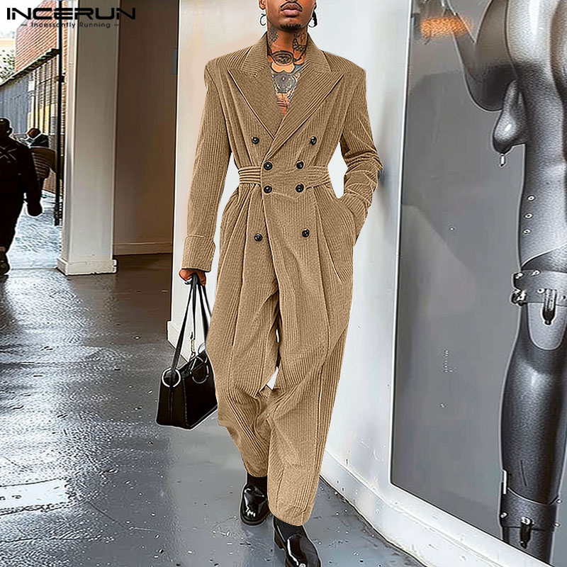 インセルン-メンズコーデュロイジャンプスーツ,長袖,ダブルブ - Mens Fashion Jumpsuit のレビューと価格