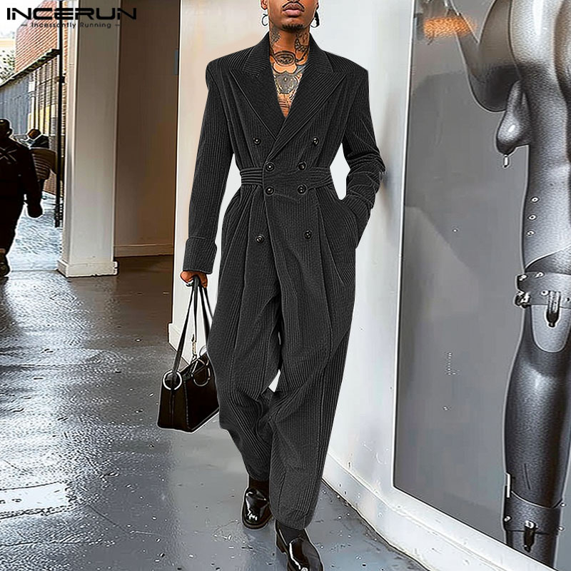 インセルン-メンズコーデュロイジャンプスーツ,長袖,ダブルブ - Mens Fashion Jumpsuit のレビューと価格