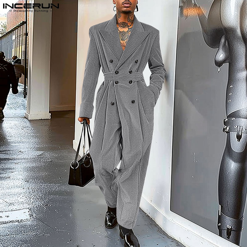 インセルン-メンズコーデュロイジャンプスーツ,長袖,ダブルブ - Mens Fashion Jumpsuit のレビューと価格