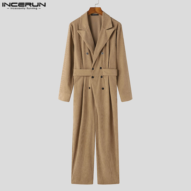 インセルン-メンズコーデュロイジャンプスーツ,長袖,ダブルブ - Mens Fashion Jumpsuit のレビューと価格