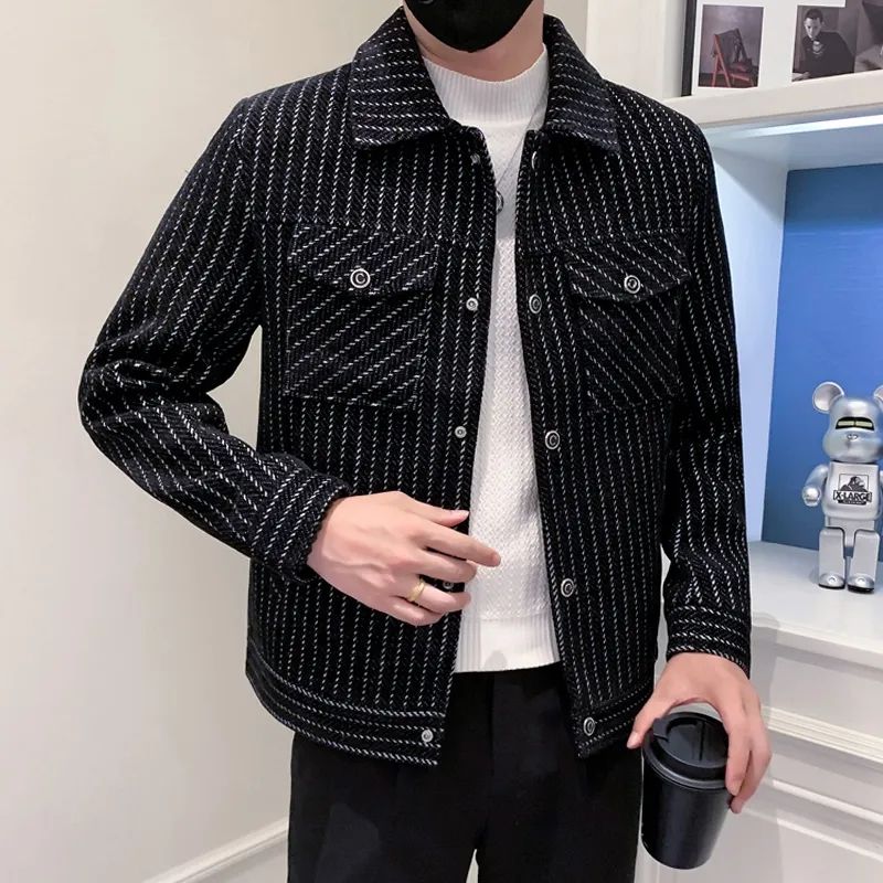メンズウール＆ブレンドコート ストライプ柄 ホワイト 冬物セ - Men'S Fashion Reviews のレビューと価格