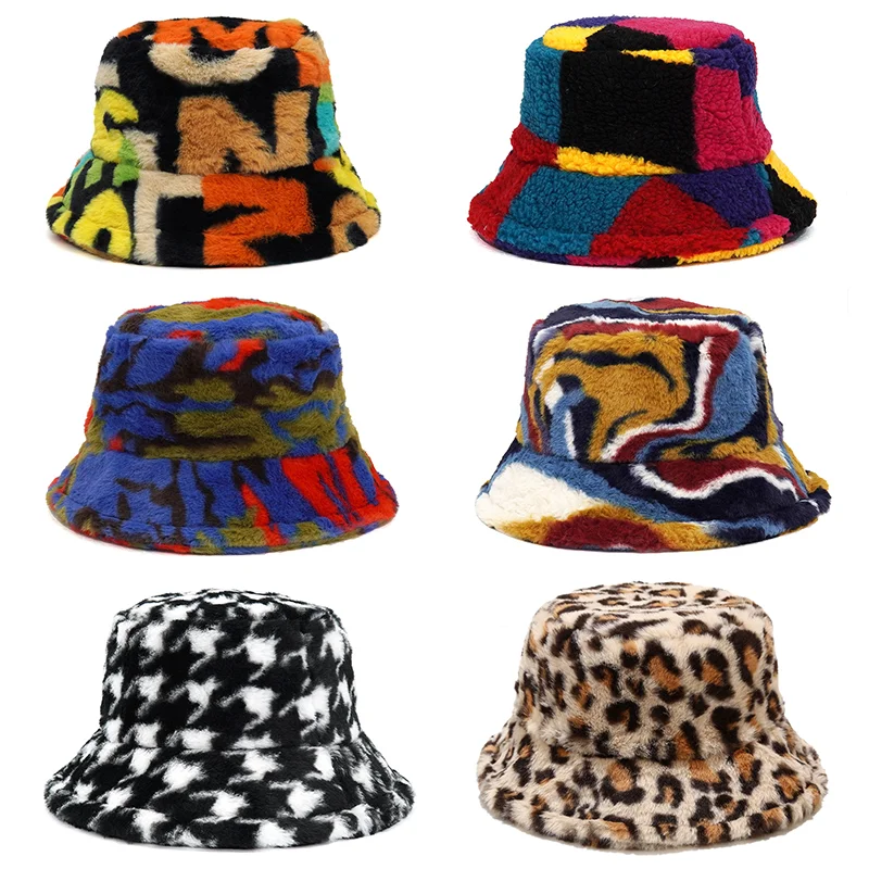 2024新しい冬のバケットハットふわふわの毛皮の男性女性パナ - Mens Fashion Bucket Hat のレビューと価格