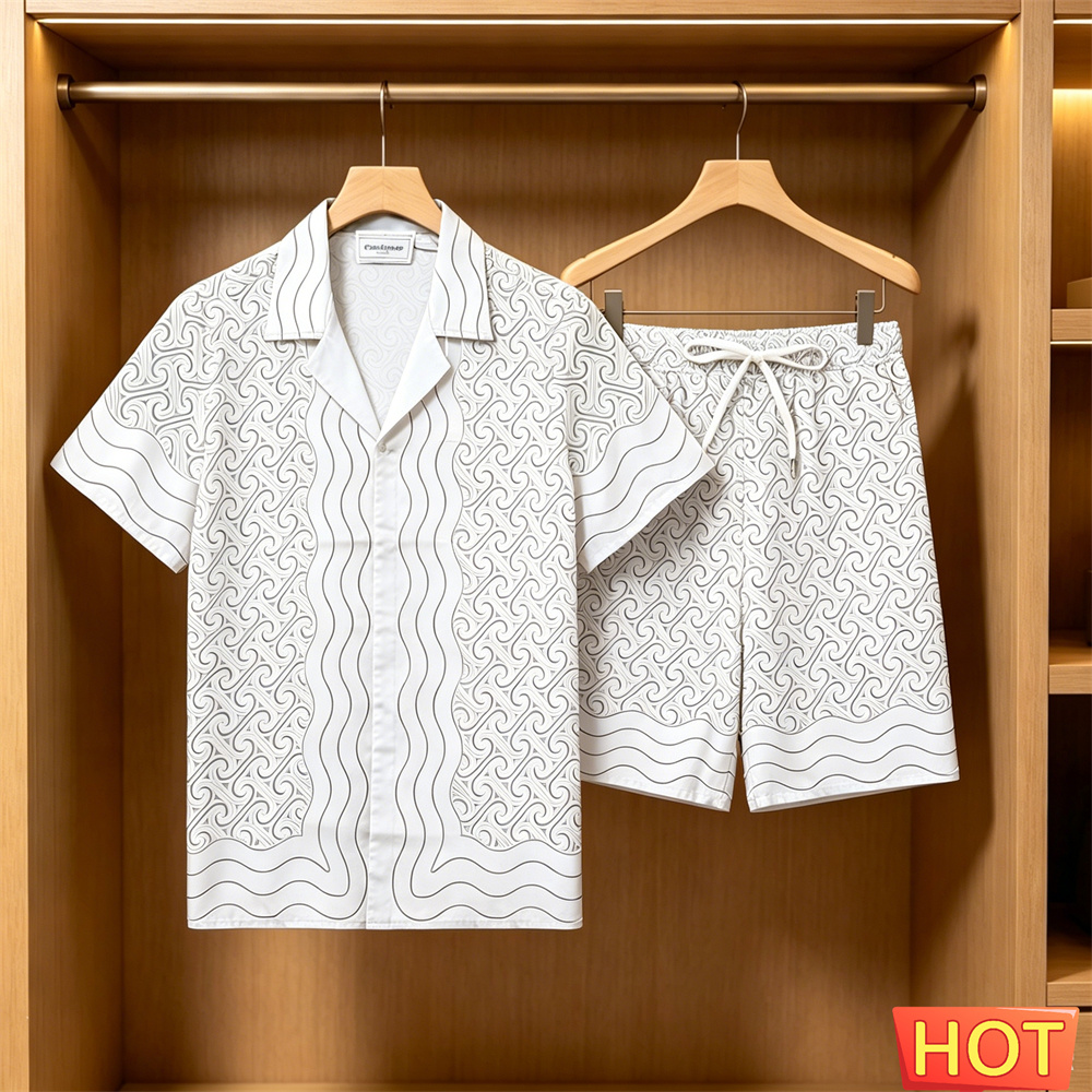 夏のメンズシャツセットカジュアル休暇半袖 Tシャツ + ショ - Mens Fashion Suits のレビューと価格