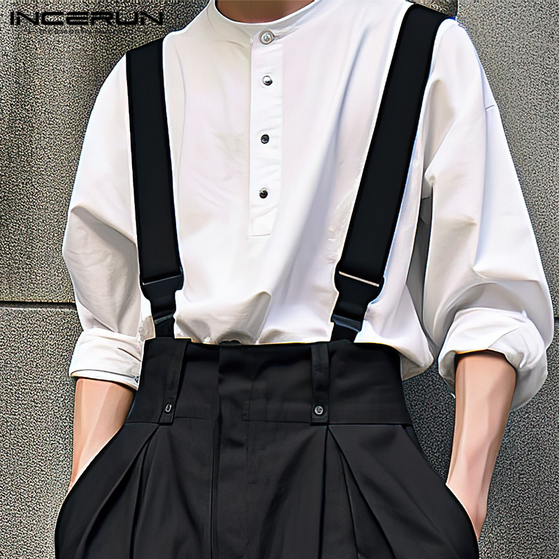 Incerun-メンズ単色ジャンプスーツ、ルーズジョガー、カ - Mens Fashion Jumpsuit のレビューと価格
