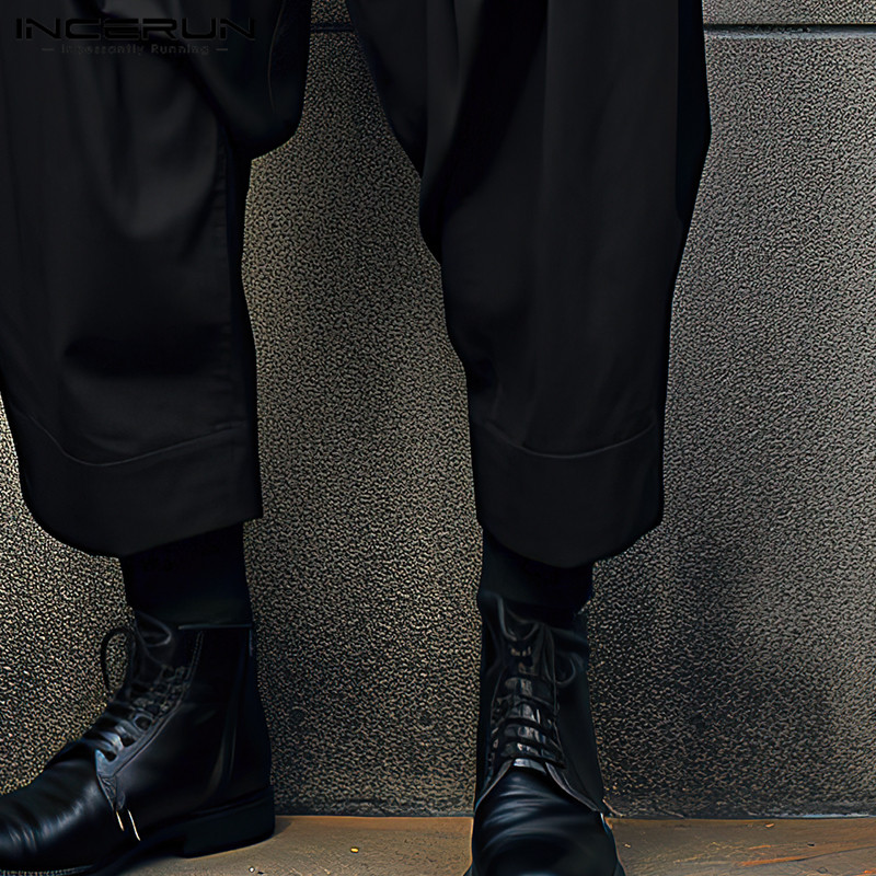 Incerun-メンズ単色ジャンプスーツ、ルーズジョガー、カ - Mens Fashion Jumpsuit のレビューと価格