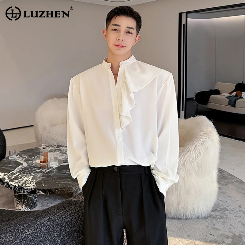 LUZHENデザイン ロング丈 ニューファッションシャツ 高 - Men'S Fashion Reviews のレビューと価格
