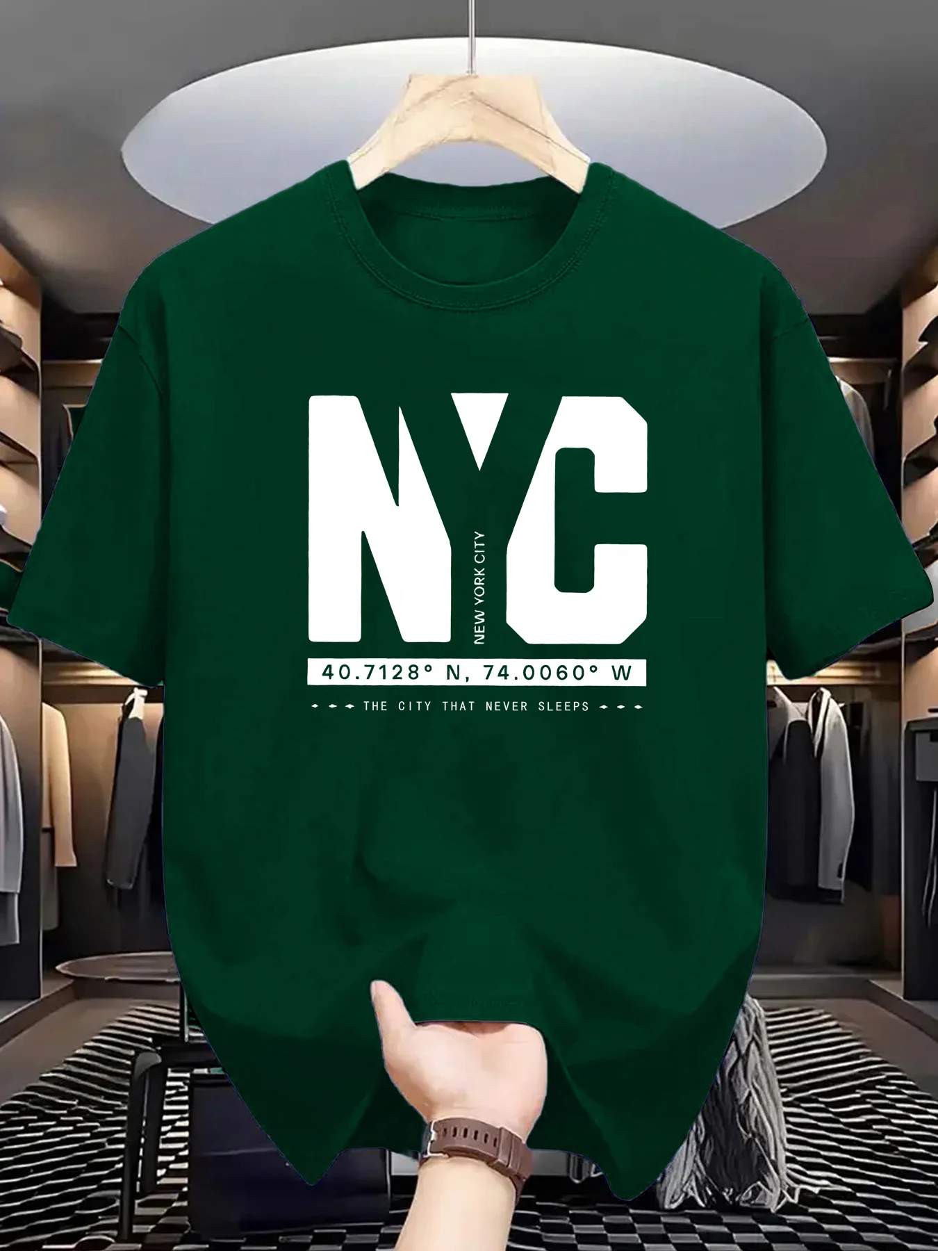 メンズ夏のファッショントレンドカジュアルルーズニューヨーク柄 - York Men'S Fashion のレビューと価格