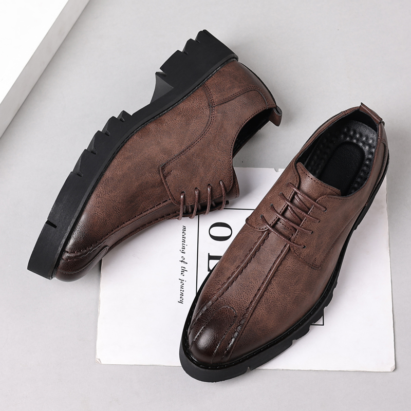 身長を10cm高く見せる牛革製メンズシューズ、ファッショナブ - Men'S Fashion Formal のレビューと価格