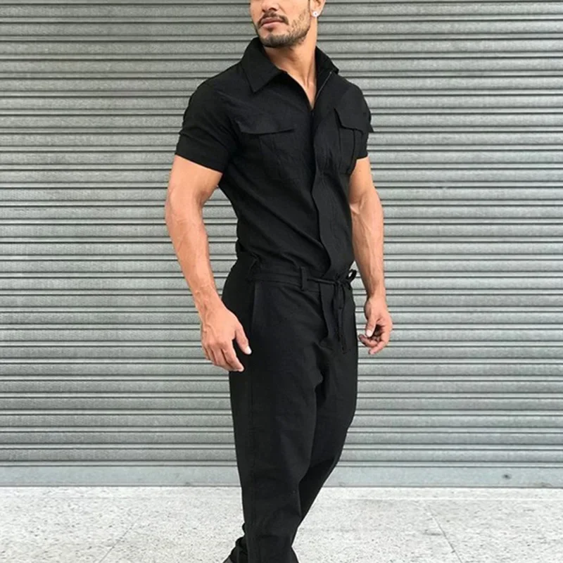 新しい男性パンツカジュアルワンピーススーツ春夏男性ファッショ - Mens Fashion Jumpsuit のレビューと価格