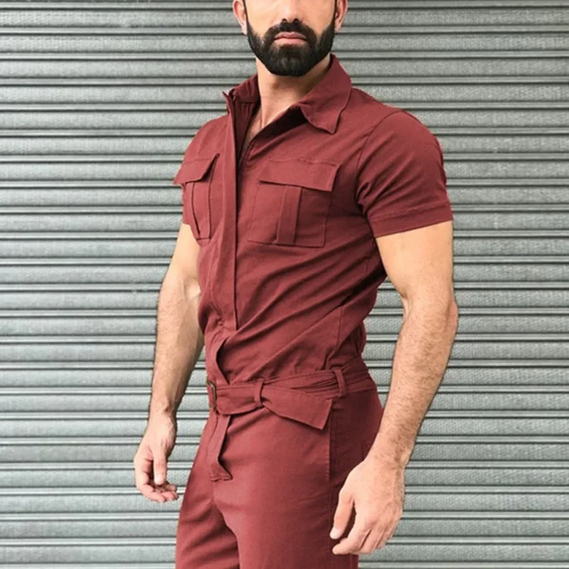 新しい男性パンツカジュアルワンピーススーツ春夏男性ファッショ - Mens Fashion Jumpsuit のレビューと価格
