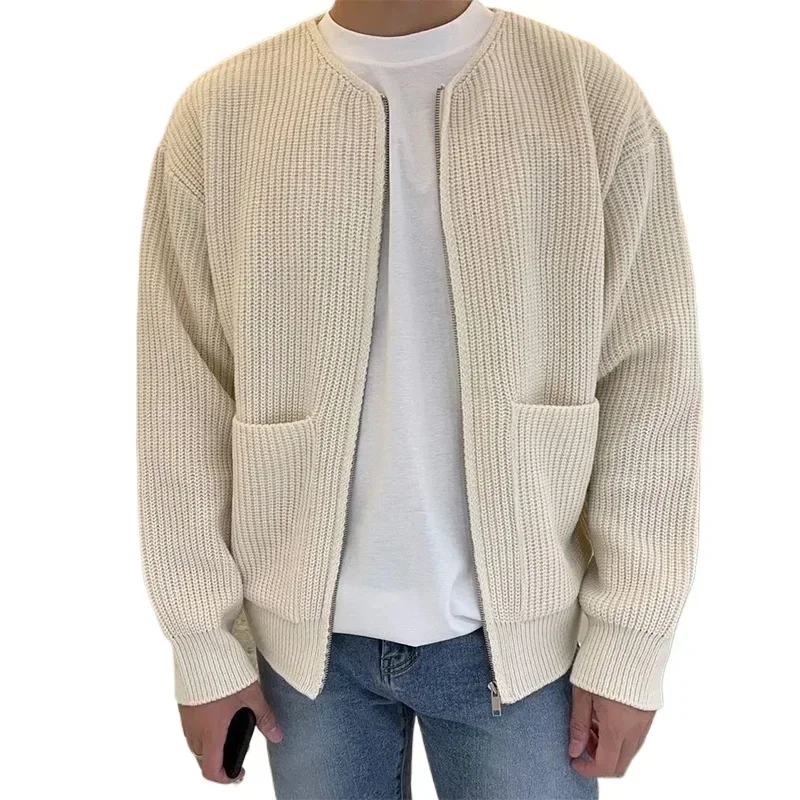 2026年秋 メンズ ジッパー付きニットセーターコート 無地 - Men'S Fashion Zip Sweater のレビューと価格