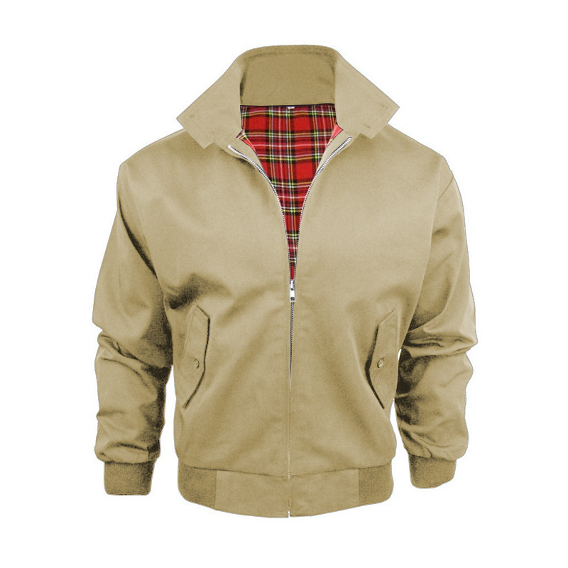 秋冬新作通気性メンズジャケット、ユニセックストレンディカジュ - Harrington Jacket のレビューと価格