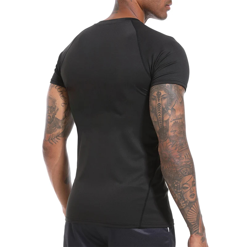 メンズプリントコンプレッションシャツ 夏用半袖ラッシュガード - Compression Shirt Workout のレビューと価格