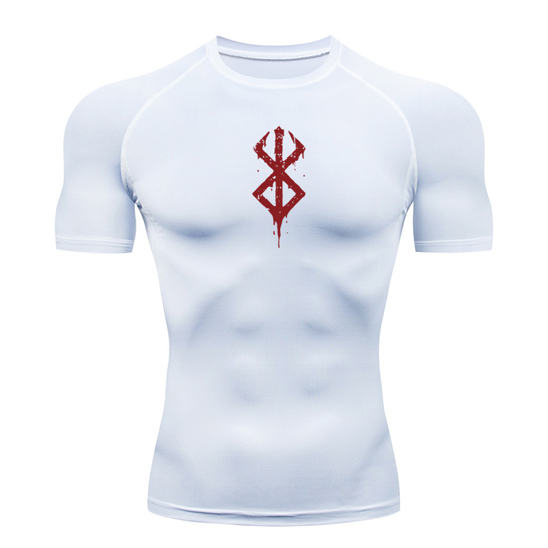 メンズプリントコンプレッションシャツ 夏用半袖ラッシュガード - Compression Shirt Workout のレビューと価格