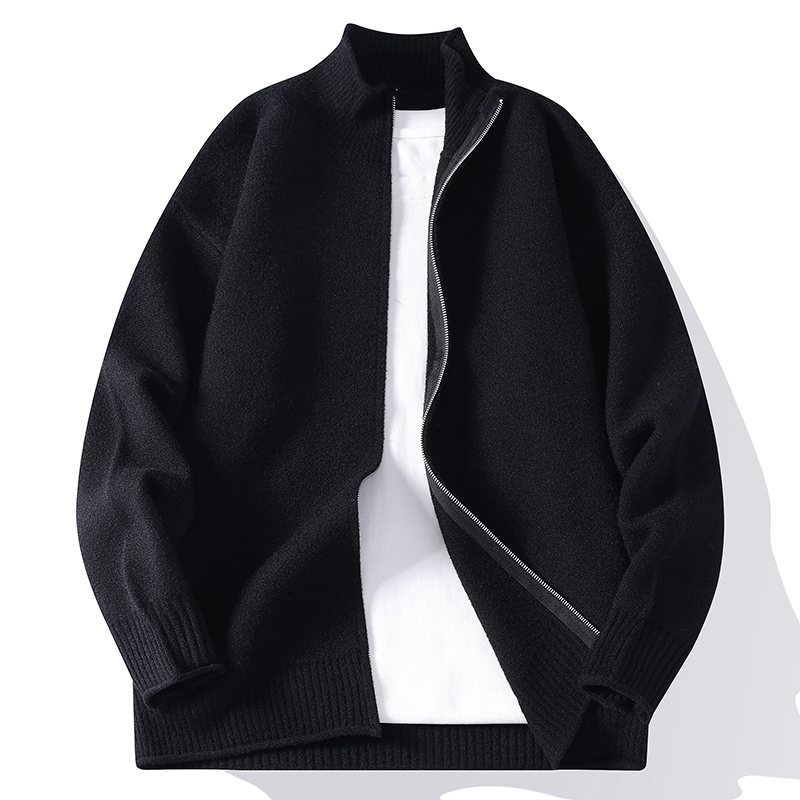 春秋スタンドカラージッパーニットカーディガンメンズファッショ - Men'S Fashion Zip Sweater のレビューと価格
