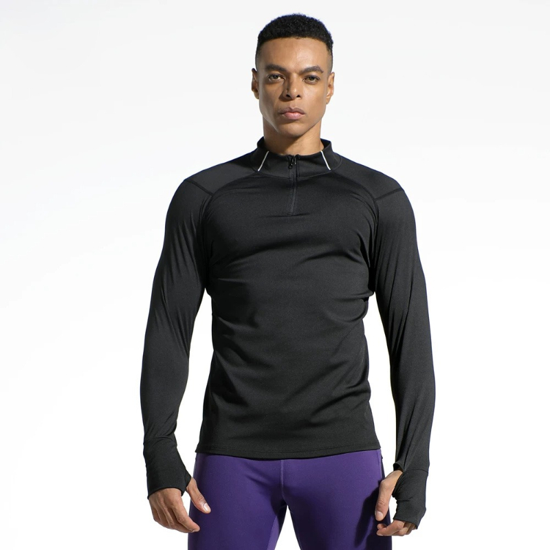 メンズフィンガーホールデザイン秋冬コンプレッションシャツハー - Compression Shirt Workout のレビューと価格