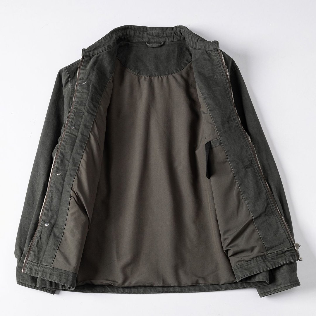 ヴィンテージウォッシュドコットンデニムカーゴジャケット メン - Harrington Jacket のレビューと価格